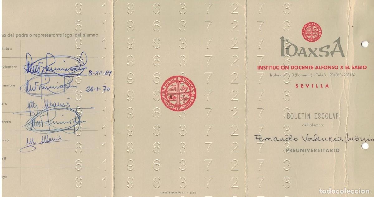 Sammelleidenschaft Andere Papierartikel: SEVILLA IDAXA INSTITUCION DOCENTE ALFONSO X EL SABIO BOLETIN ESCOLAR 1970 M38