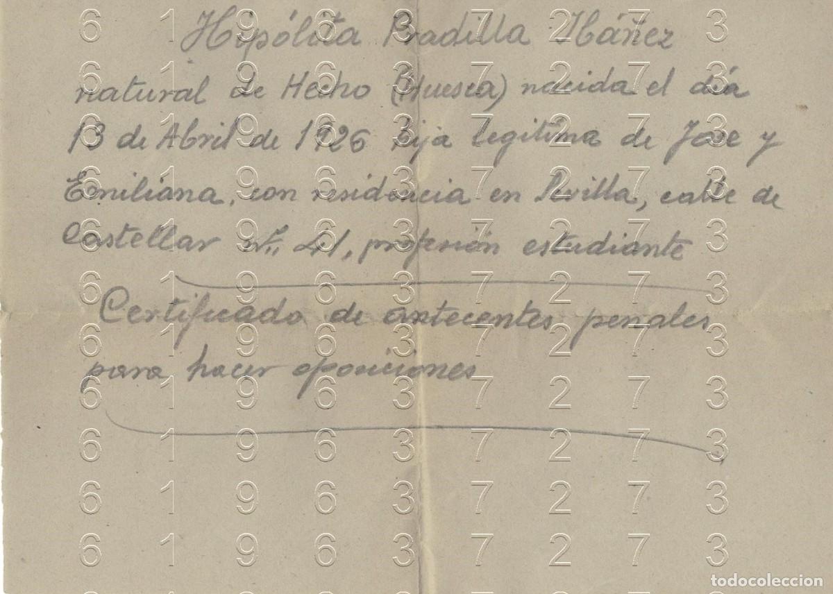 Otros art&iacute;culos de coleccionismo en papel: HECHO HUESCA HIPOLITA PRADILLA IBA&Ntilde;EZ CARTA M38