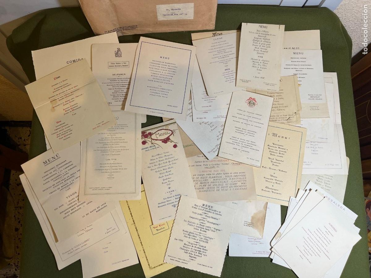 Otros art&iacute;culos de coleccionismo en papel: Lote de men&uacute;s antiguos Casa Llibre Palacio Nacional La Rosaleda Barcelona Exposici&oacute;n Internacional 1