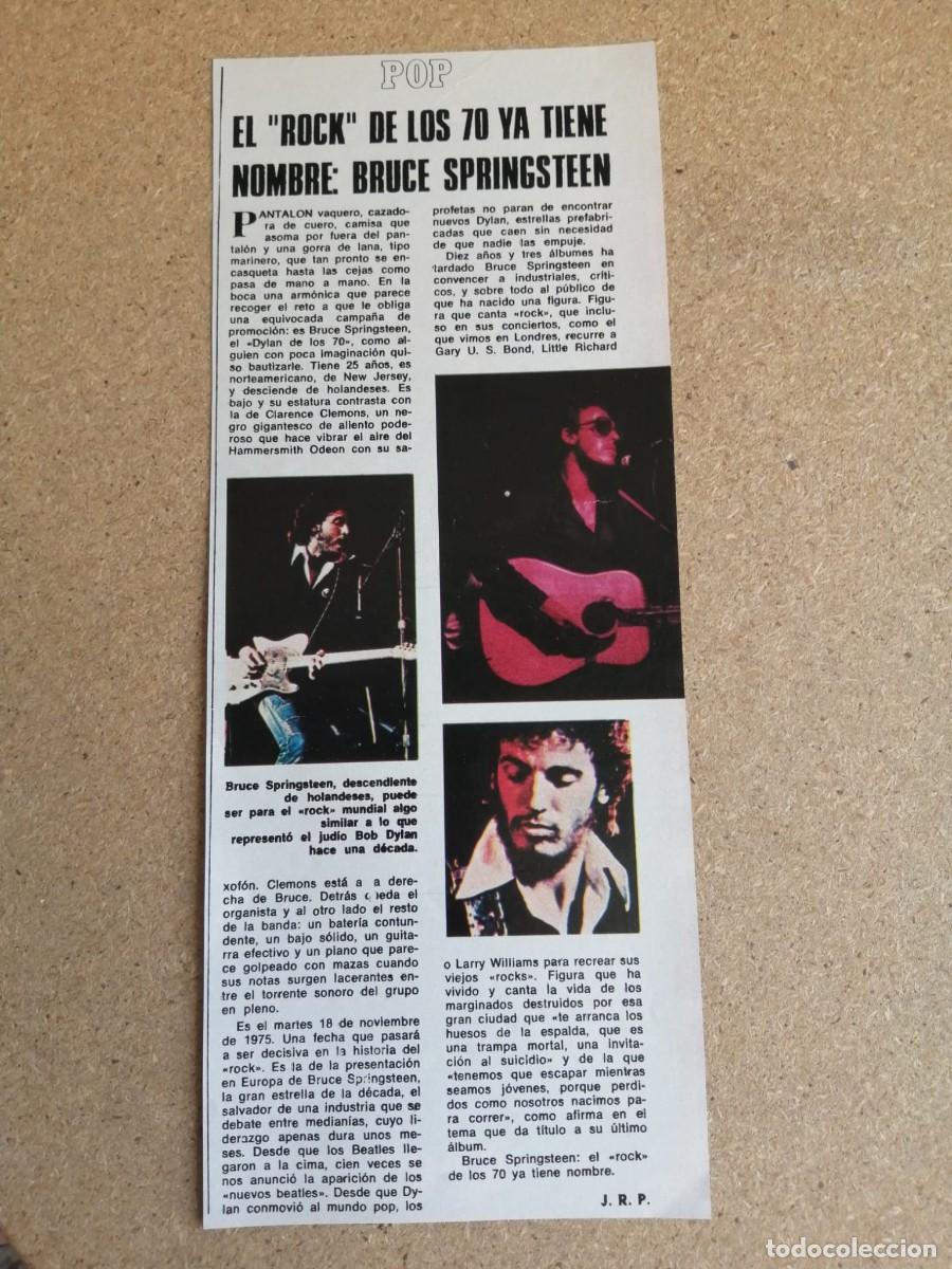 Otros art&iacute;culos de coleccionismo en papel: ARTICULO MUSICAL. EL ROCK DE LOS 70 YA TIENE NOMBRE: BRUCE SPRINGSTEEN