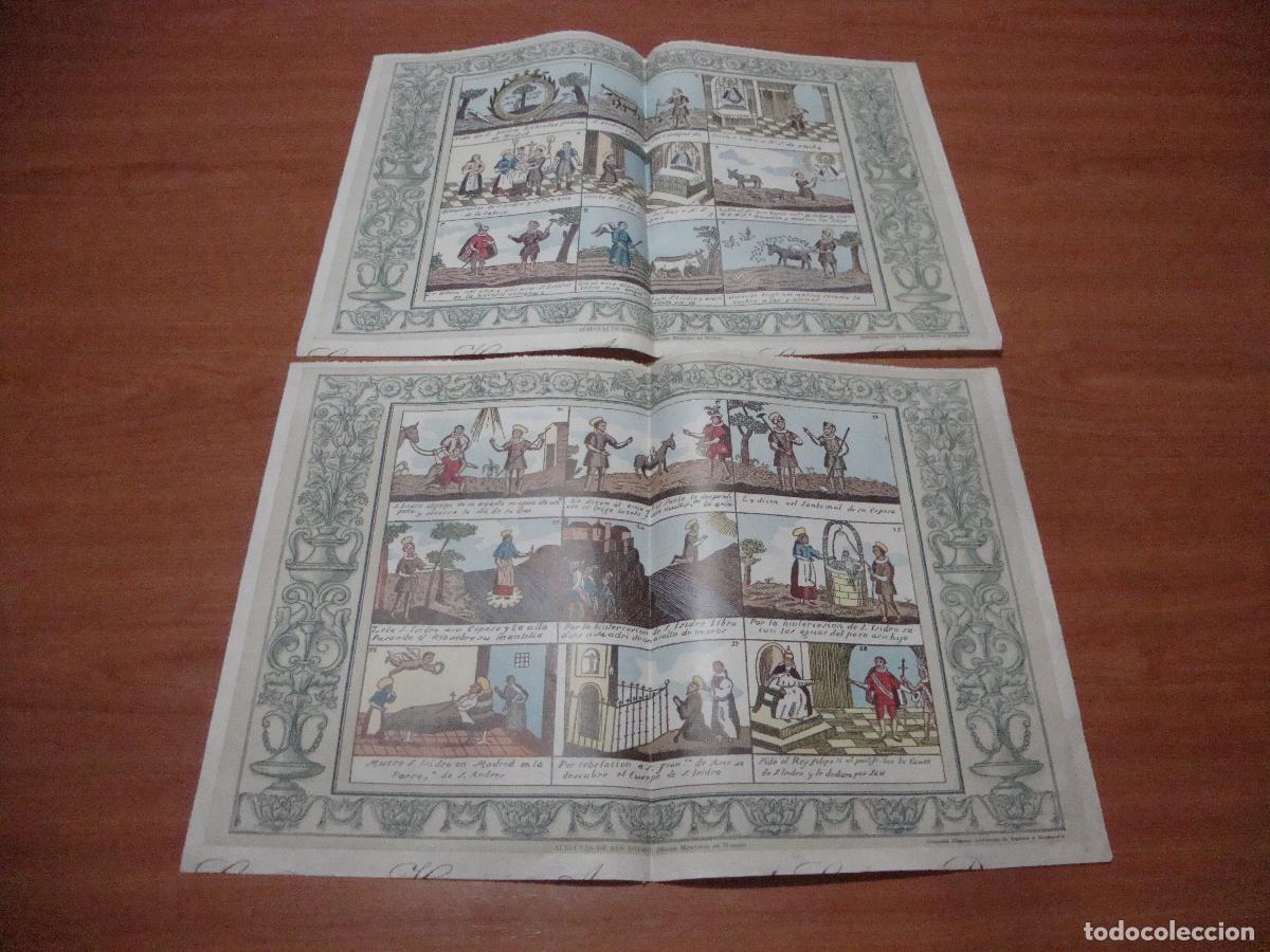 Otros art&iacute;culos de coleccionismo en papel: DOS LAMINAS ALELUYAS DE SAN ISIDRO PATRON DE MADRID COMPA&Ntilde;IA HISPANO AMERICANA DE SEGUROS RARO
