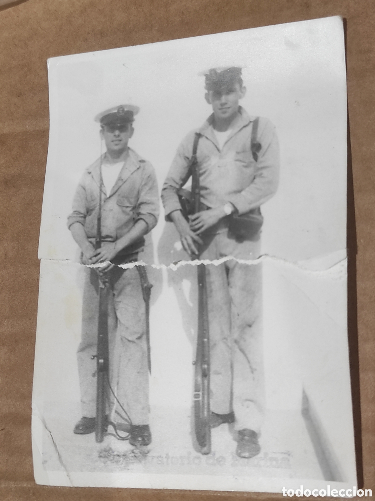 Otros art&iacute;culos de coleccionismo en papel: Fotograf&iacute;a antigua Legionarios (cortada). Observatorio de Marina