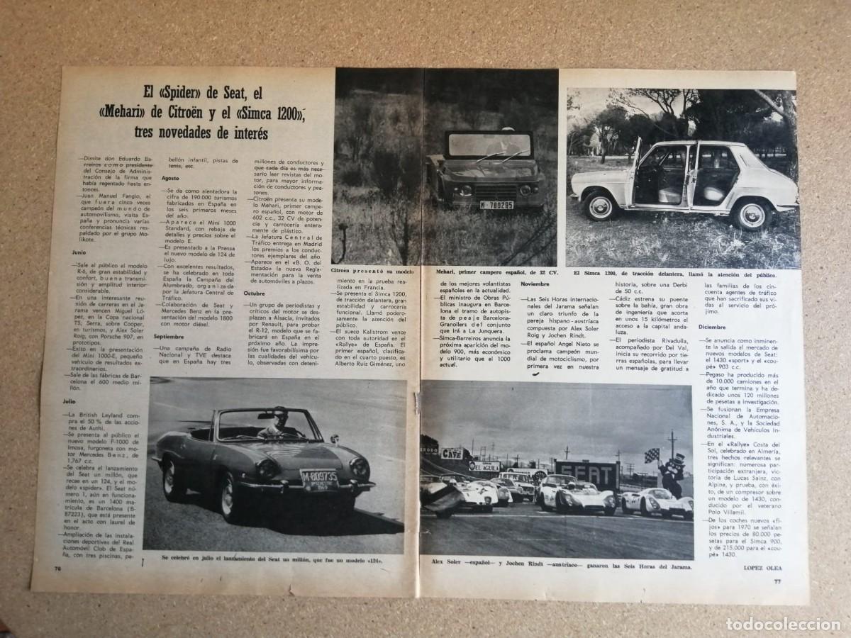 Otros art&iacute;culos de coleccionismo en papel: REPORTAJE. EL SPIDER DE SEAT, EL MEHARI DE CITROEN Y EL SIMCA 1200, TRES NOVEDADES DE INTERES