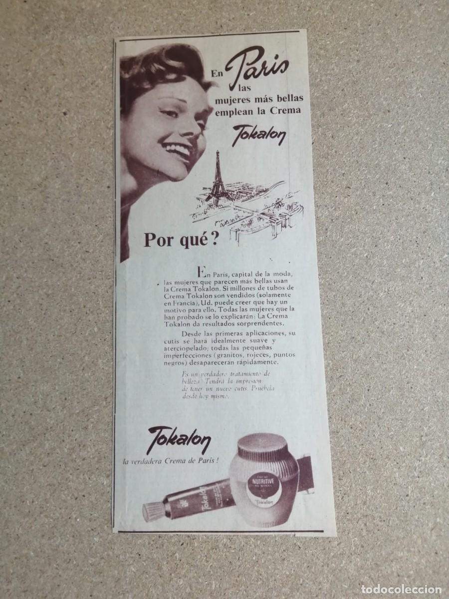 Otros art&iacute;culos de coleccionismo en papel: ANUNCIO. CREMA TOKALON