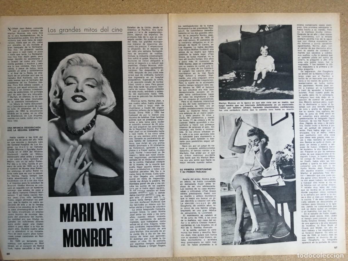 Otros art&iacute;culos de coleccionismo en papel: REPORTAJE. LOS GRANDES MITOS DEL CINE. MARILYN MONROE