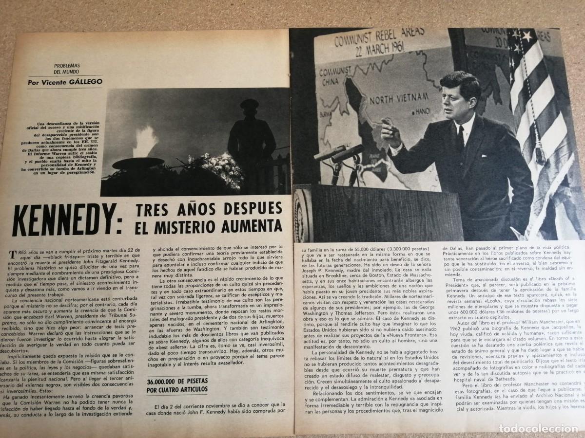 Otros art&iacute;culos de coleccionismo en papel: REPORTAJE. KENNEDY, TRES A&Ntilde;OS DESPUES EL MISTERIO AUMENTA