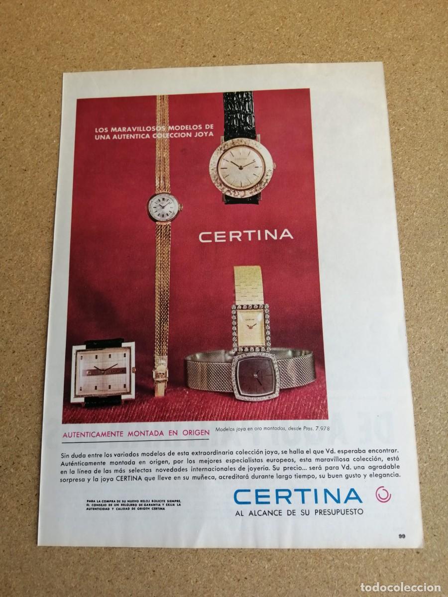 Otros art&iacute;culos de coleccionismo en papel: ANUNCIO. RELOJES CERTINA