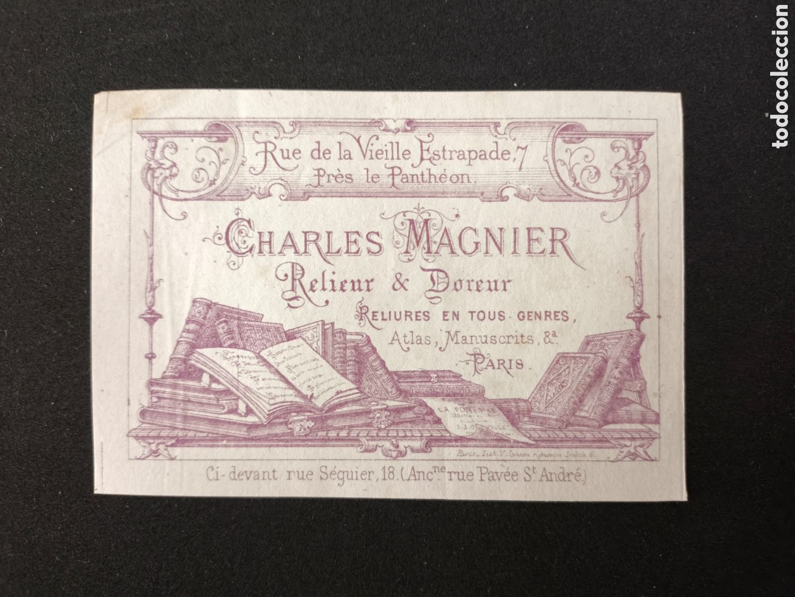 Sammelleidenschaft Andere Papierartikel: Exlibris del grabador franc&eacute;s charles magnier, relieur & doreur Paris