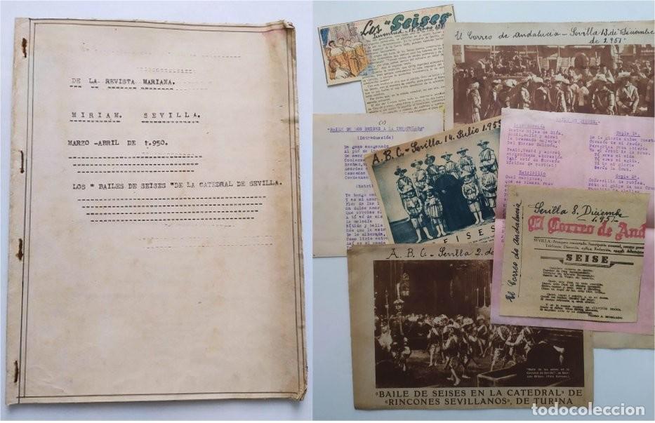 Otros art&iacute;culos de coleccionismo en papel: Recortes sobre Seises y art&iacute;culo mecanografiado Los bailes de Seises en la Catedral de Sevilla y