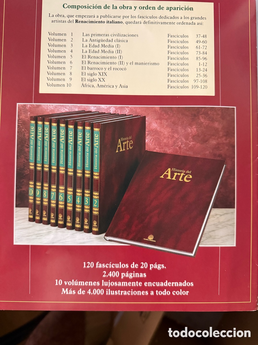 Otros art&iacute;culos de coleccionismo en papel: Enciclopedia Historia del Arte Planeta Agostini
