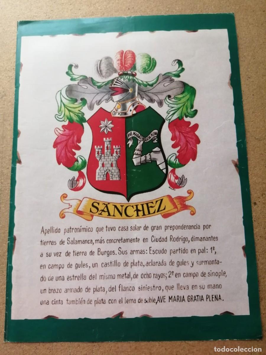 Otros art&iacute;culos de coleccionismo en papel: LAMINA REVISTA. HERALDICA. APELLIDO SANCHEZ