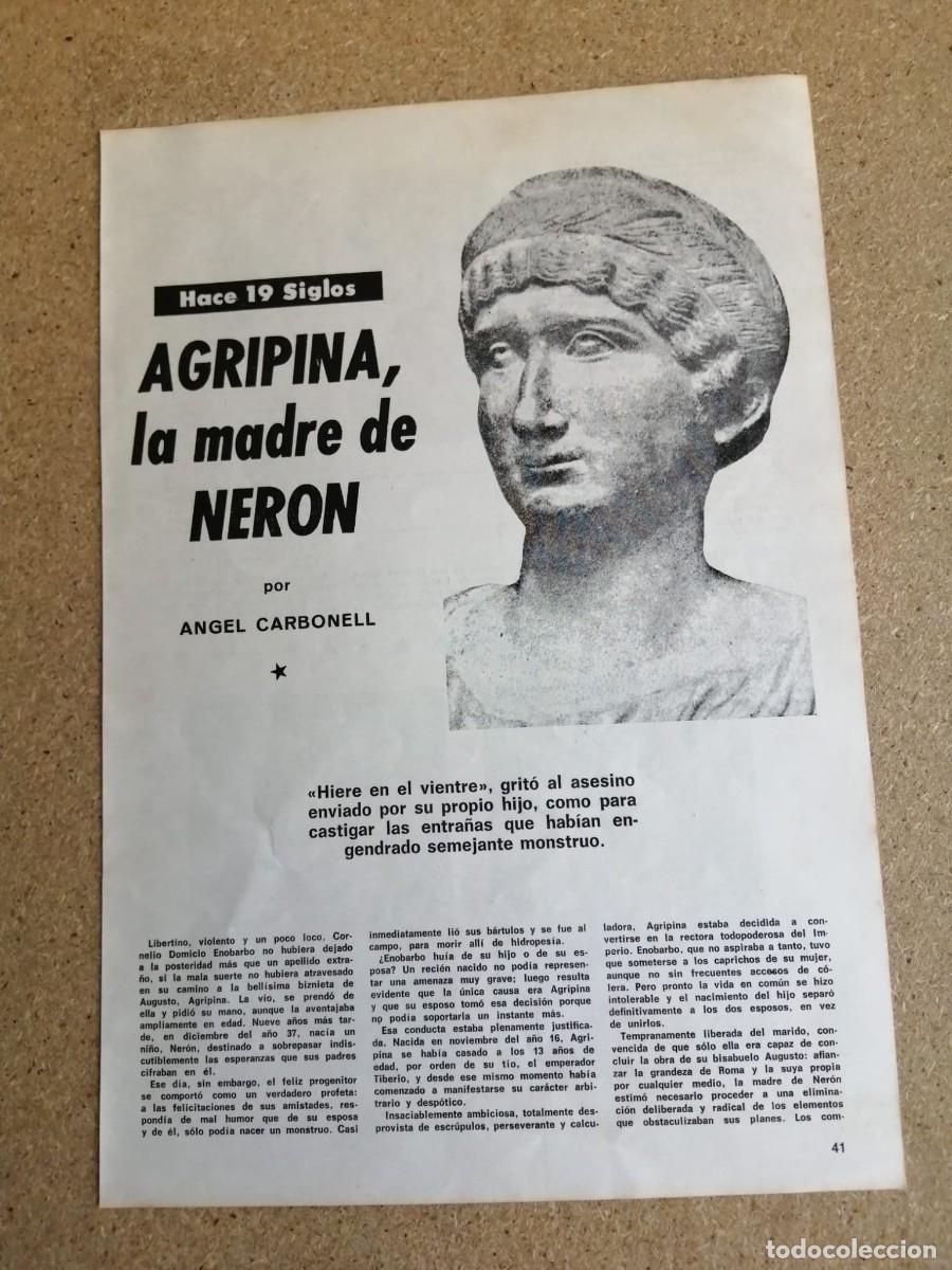 Otros art&iacute;culos de coleccionismo en papel: REPORTAJE. AGRIPINA, LA MADRE DE NERON