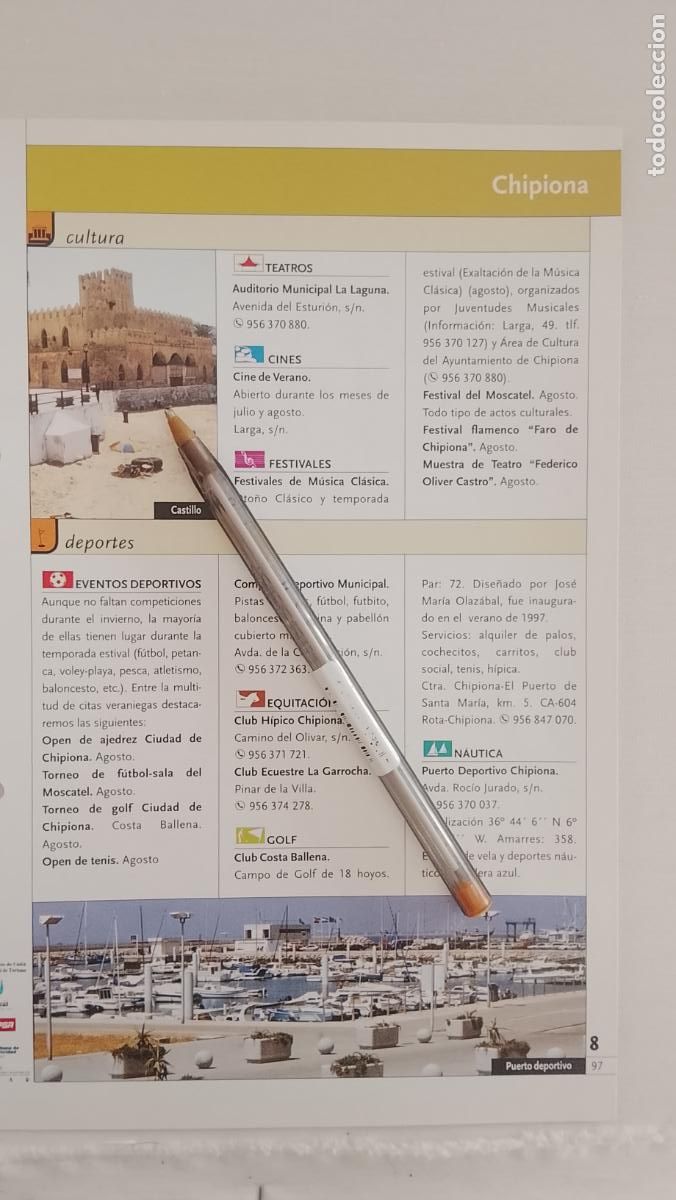 Otros art&iacute;culos de coleccionismo en papel: ficha tecnica coleccionable sobre cadiz - CHIPIONA