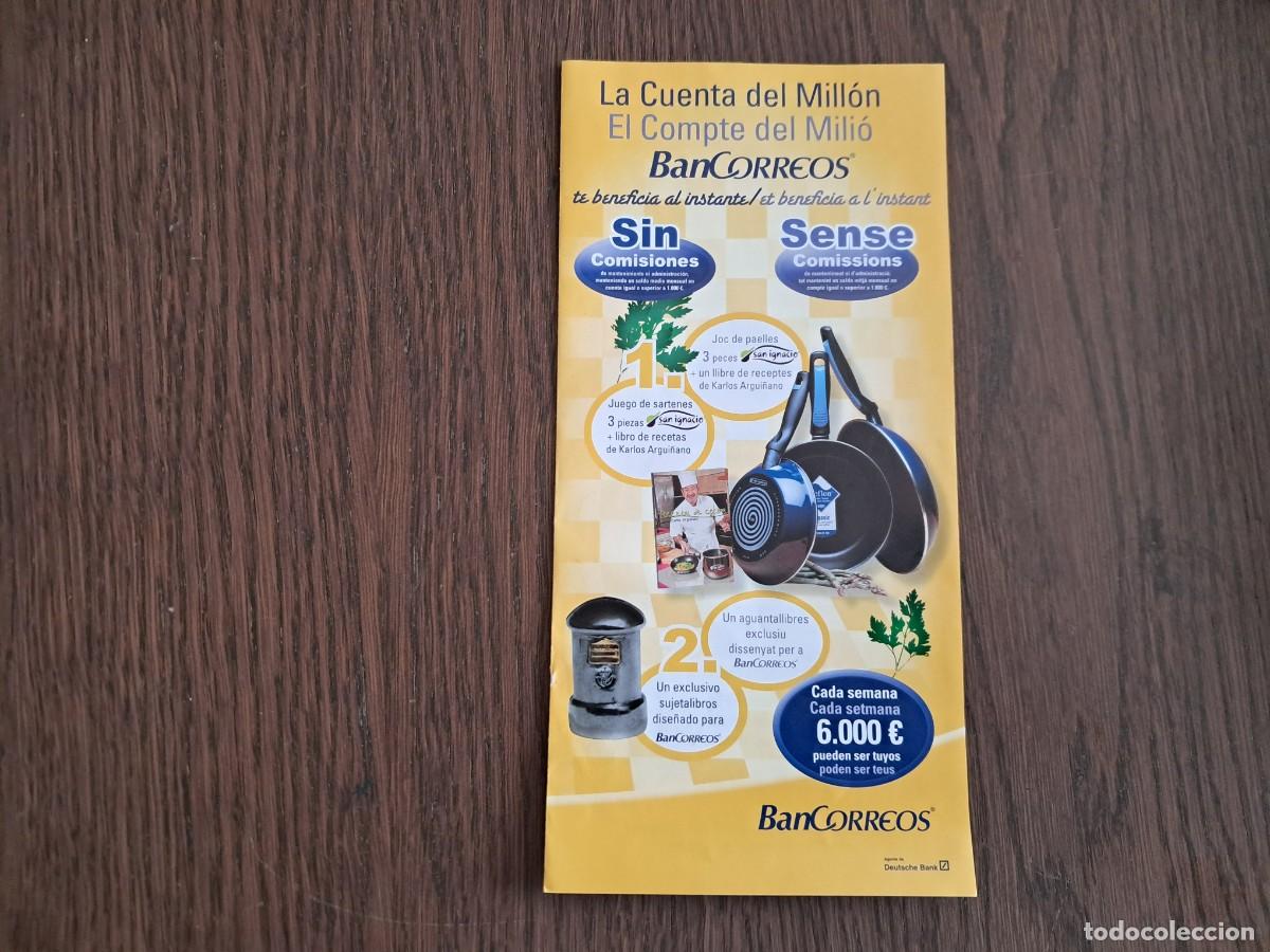 Otros art&iacute;culos de coleccionismo en papel: folleto de publicidad, bancorreos, la cuenta del mill&oacute;n. participa en sorteos, a&ntilde;o 2010.