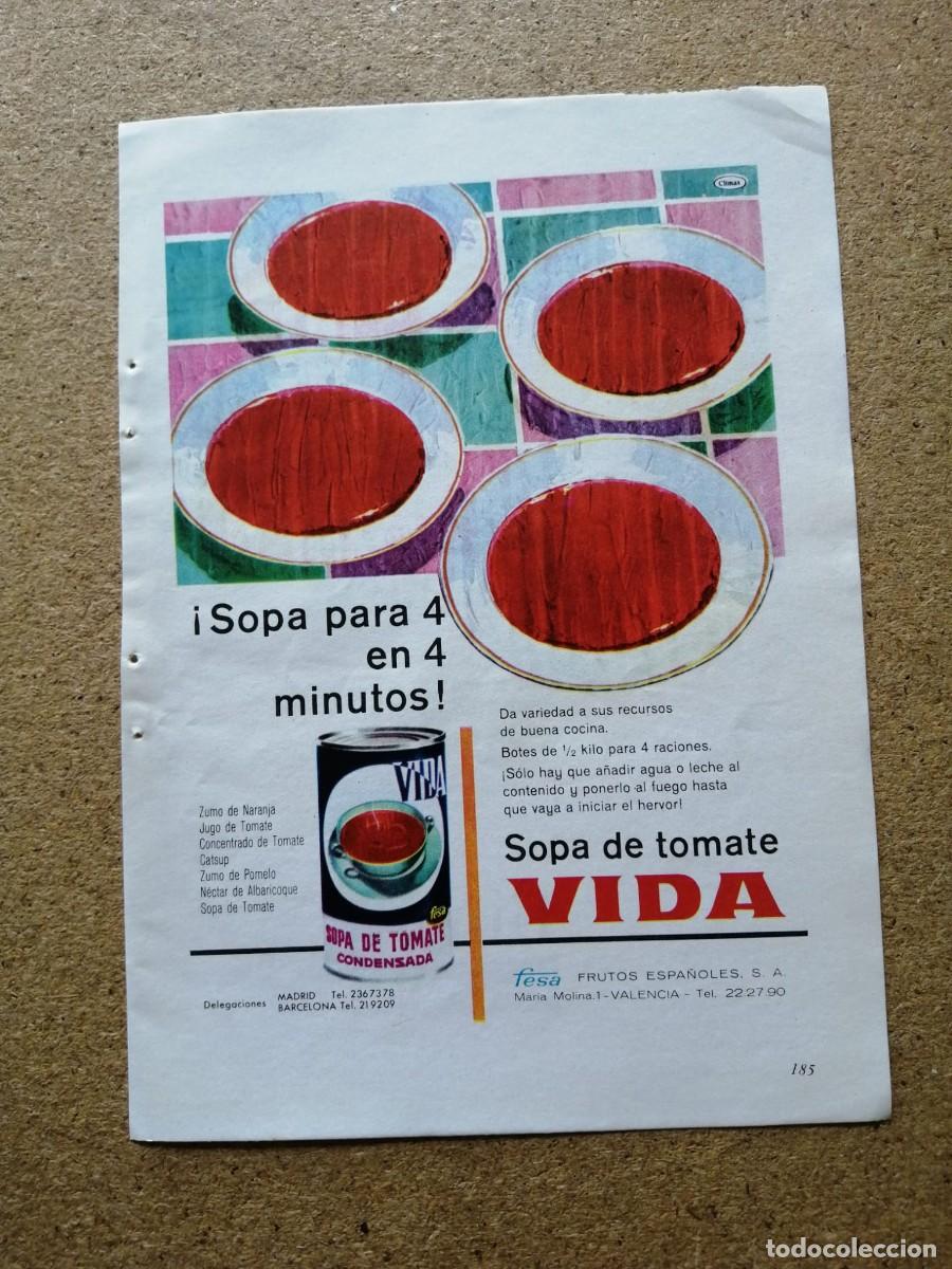 Otros art&iacute;culos de coleccionismo en papel: ANUNCIO. SOPA DE TOMATE VIDA
