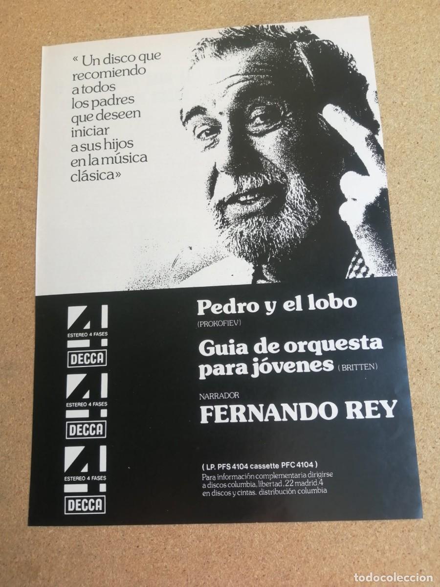 Otros art&iacute;culos de coleccionismo en papel: ANUNCIO. DISCO PEDRO Y EL LOBO , DE PROKOFIEV, NARRADO POR FERNANDO REY
