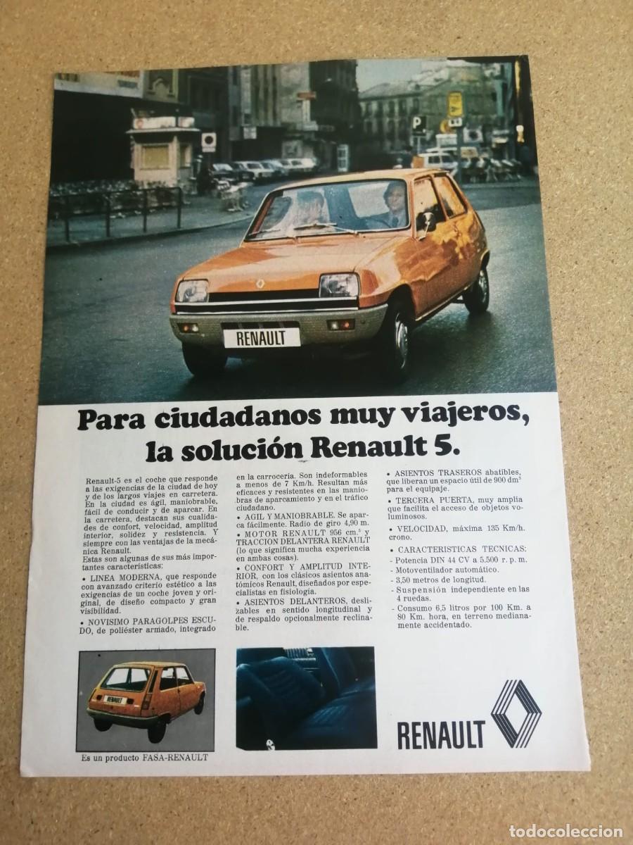 Otros art&iacute;culos de coleccionismo en papel: ANUNCIO. RENAULT 5 PARA CIUDADANOS MUY VIAJEROS