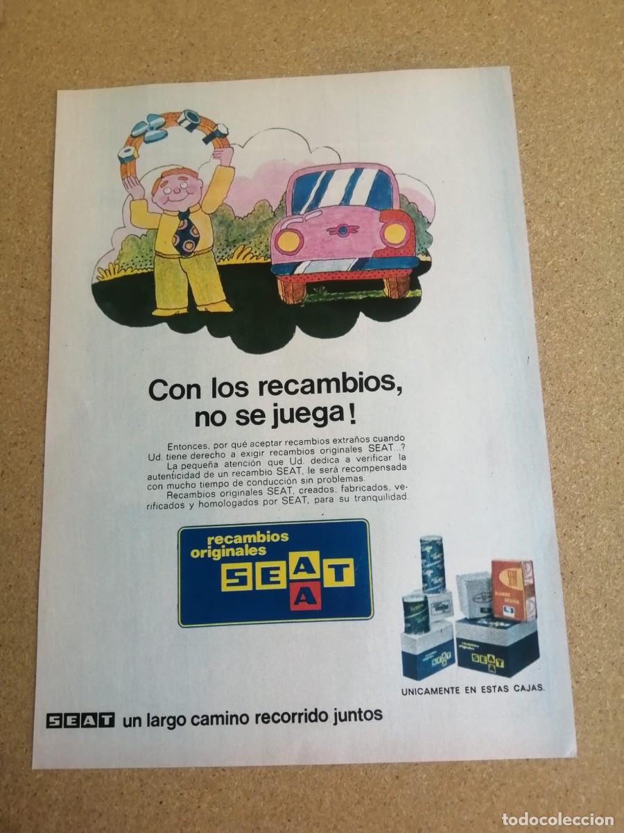 Otros art&iacute;culos de coleccionismo en papel: ANUNCIO. RECAMBIOS ORIGINALES SEAT