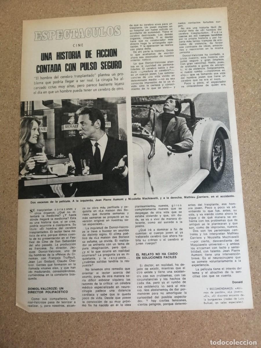 Otros art&iacute;culos de coleccionismo en papel: CRITICA CINEMATOGRAFICA. EL HOMBRE DEL CEREBRO TRASPLANTADO (JACQUES DONIOL VALCROZE)
