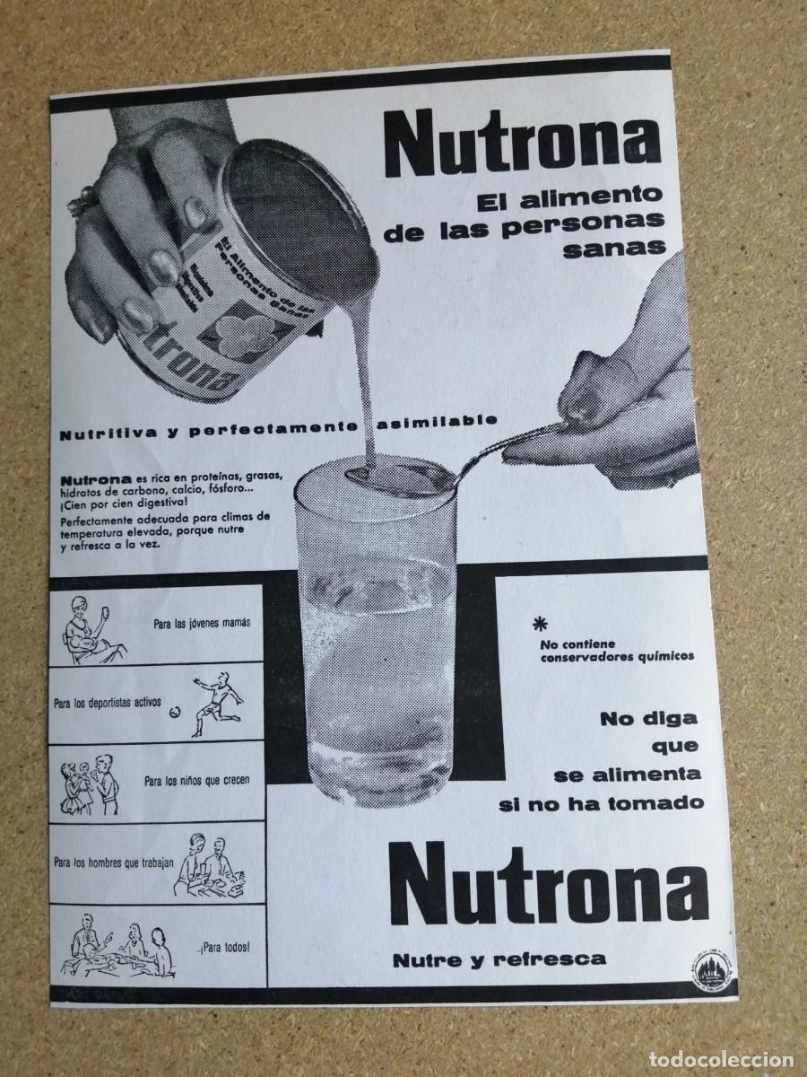 Otros art&iacute;culos de coleccionismo en papel: ANUNCIO. NUTRONA, EL ALIMENTO DE LAS PERSONAS SANAS
