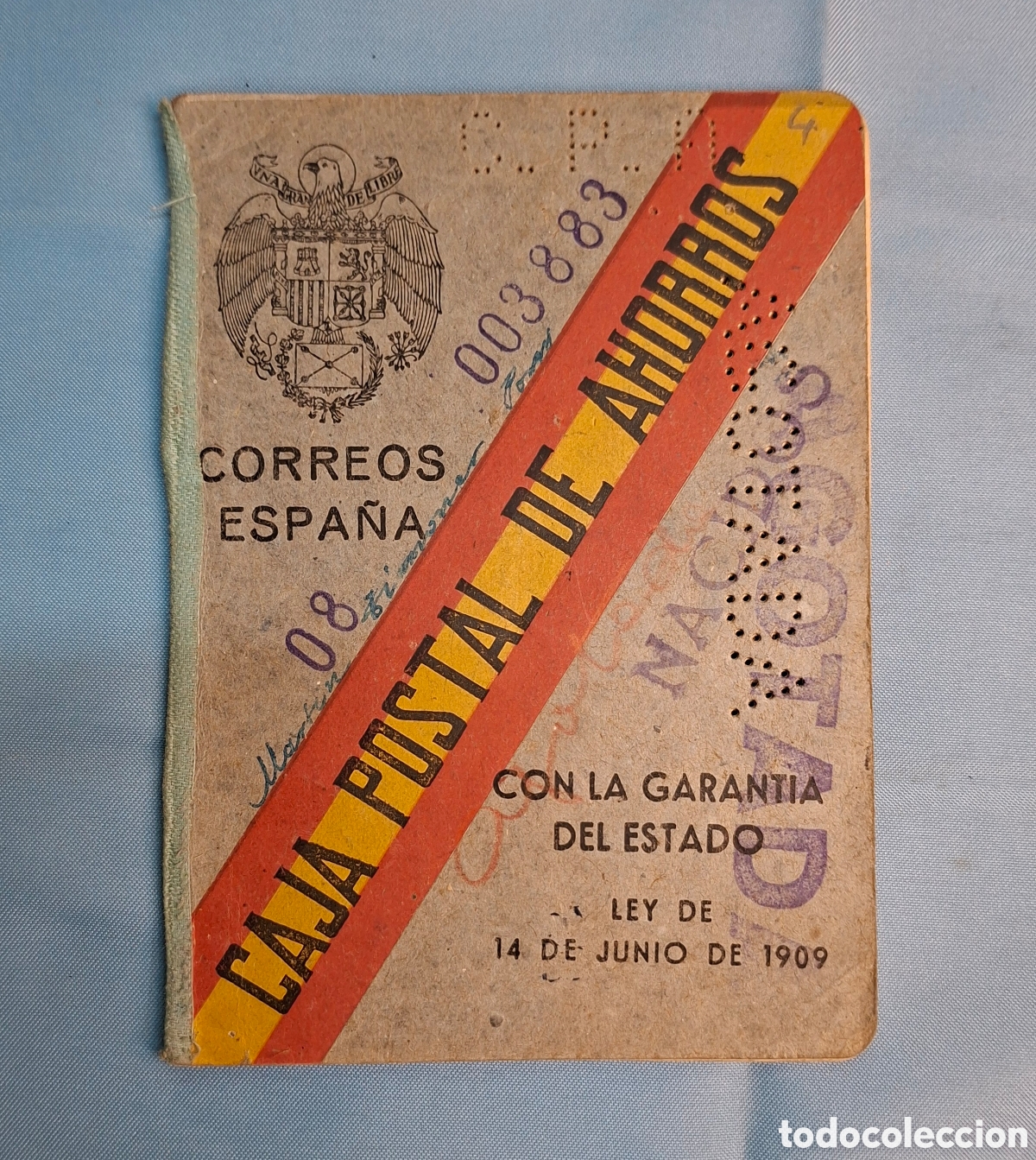 Otros art&iacute;culos de coleccionismo en papel: Cartilla de Caja Postal de Ahorros Espa&ntilde;a 1909