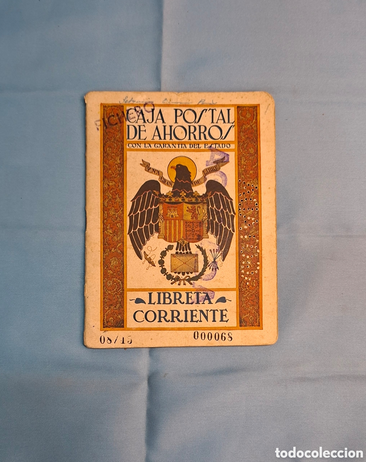 Otros art&iacute;culos de coleccionismo en papel: Antigua Libreta Corriente de la Caja Postal de Ahorros (1934/1957) Escudo &Aacute;guila de San Juan