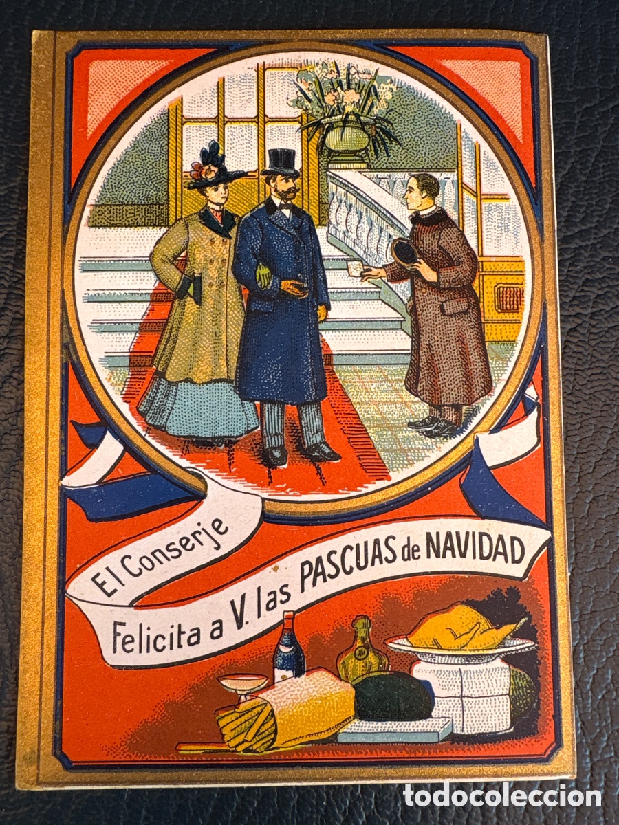 Otros art&iacute;culos de coleccionismo en papel: Felicitaci&oacute;n de Navidad- el Conserje felicita las Pascuas