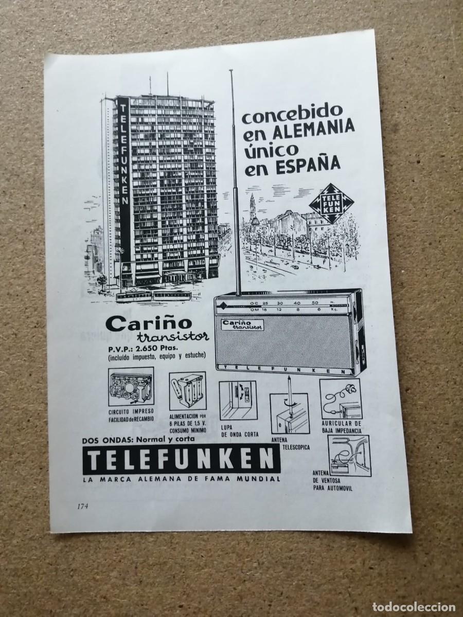 Otros art&iacute;culos de coleccionismo en papel: ANUNCIO. TELEFUNKEN.