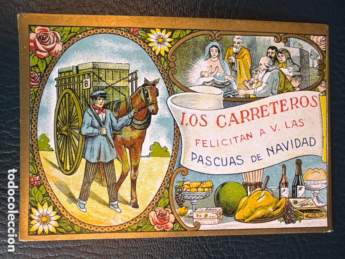 Otros art&iacute;culos de coleccionismo en papel: Felicitaci&oacute;n de Navidad - los Carreteros felicitan las Pascuas