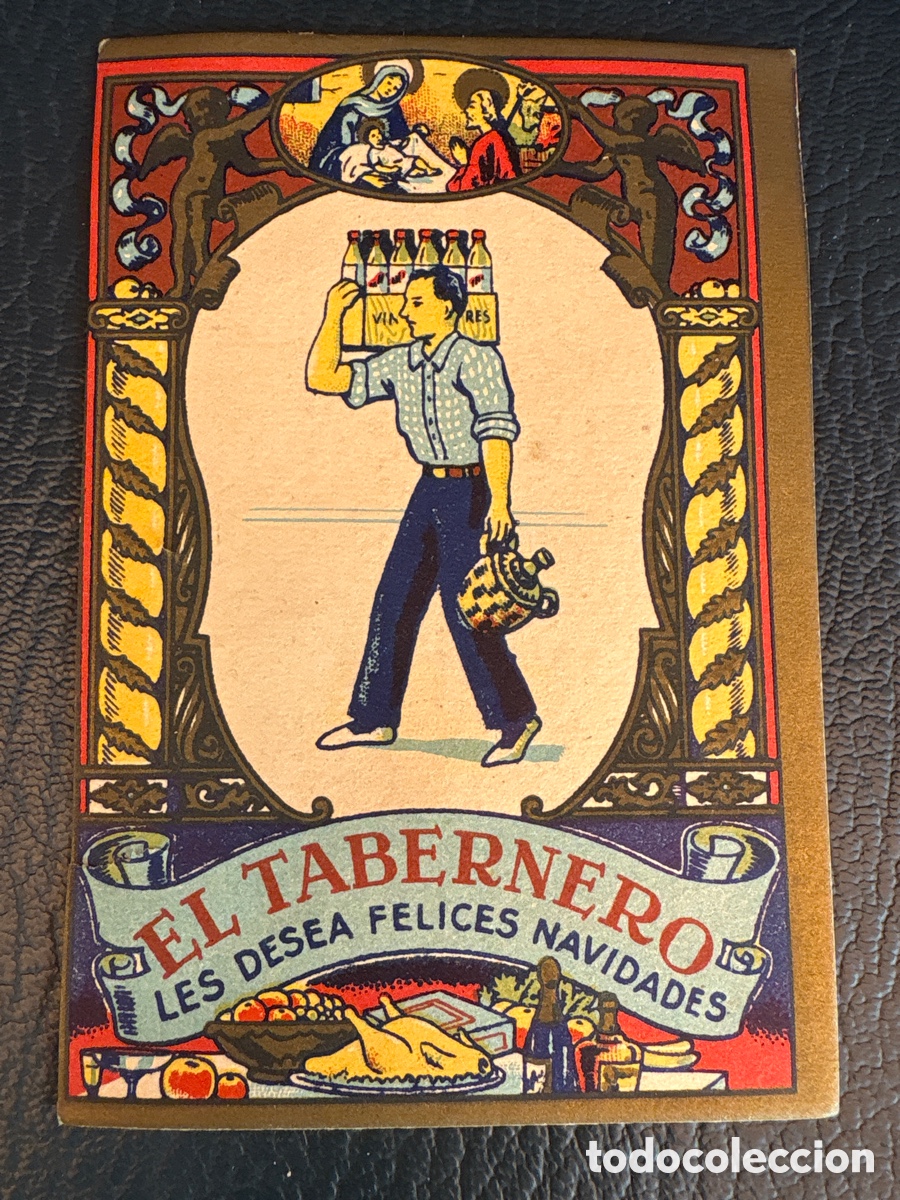 Otros art&iacute;culos de coleccionismo en papel: tarjeta de felicitaci&oacute;n de Navidad, el tabernero