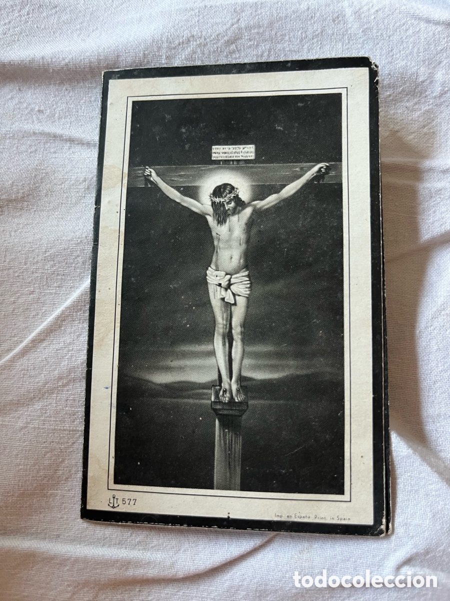 Otros art&iacute;culos de coleccionismo en papel: Recordatorio de defunci&oacute;n antiguo desplegable