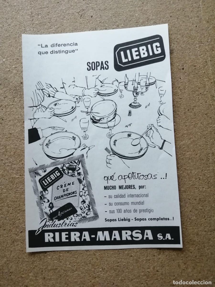 Otros art&iacute;culos de coleccionismo en papel: ANUNCIO. SOPAS LIEBIG RIERA MARSA