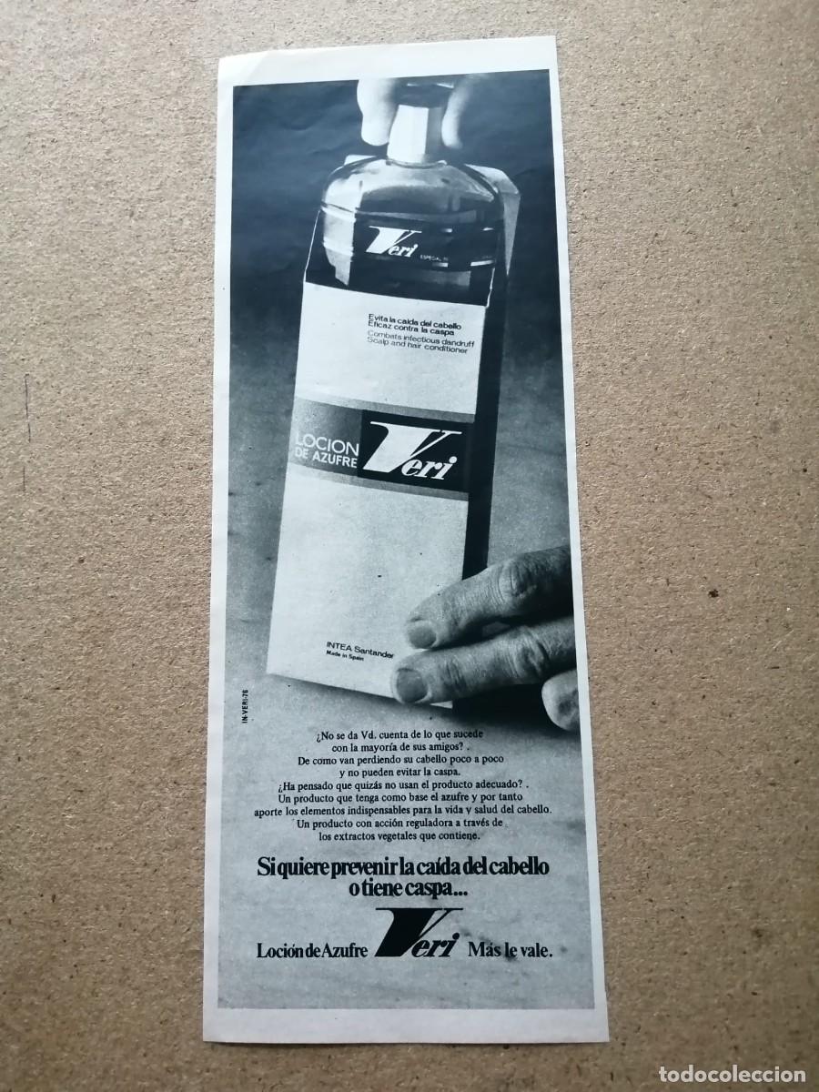 Otros art&iacute;culos de coleccionismo en papel: ANUNCIO. LOCION DE AZUFRE VERI