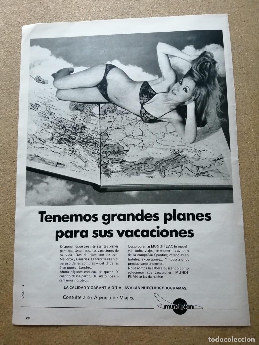 Otros art&iacute;culos de coleccionismo en papel: ANUNCIO. VIAJES MUNDIPLAN