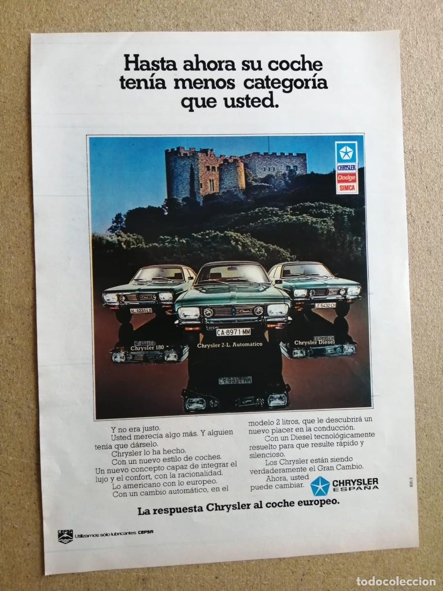 Otros art&iacute;culos de coleccionismo en papel: ANUNCIO. CHRYSLER...