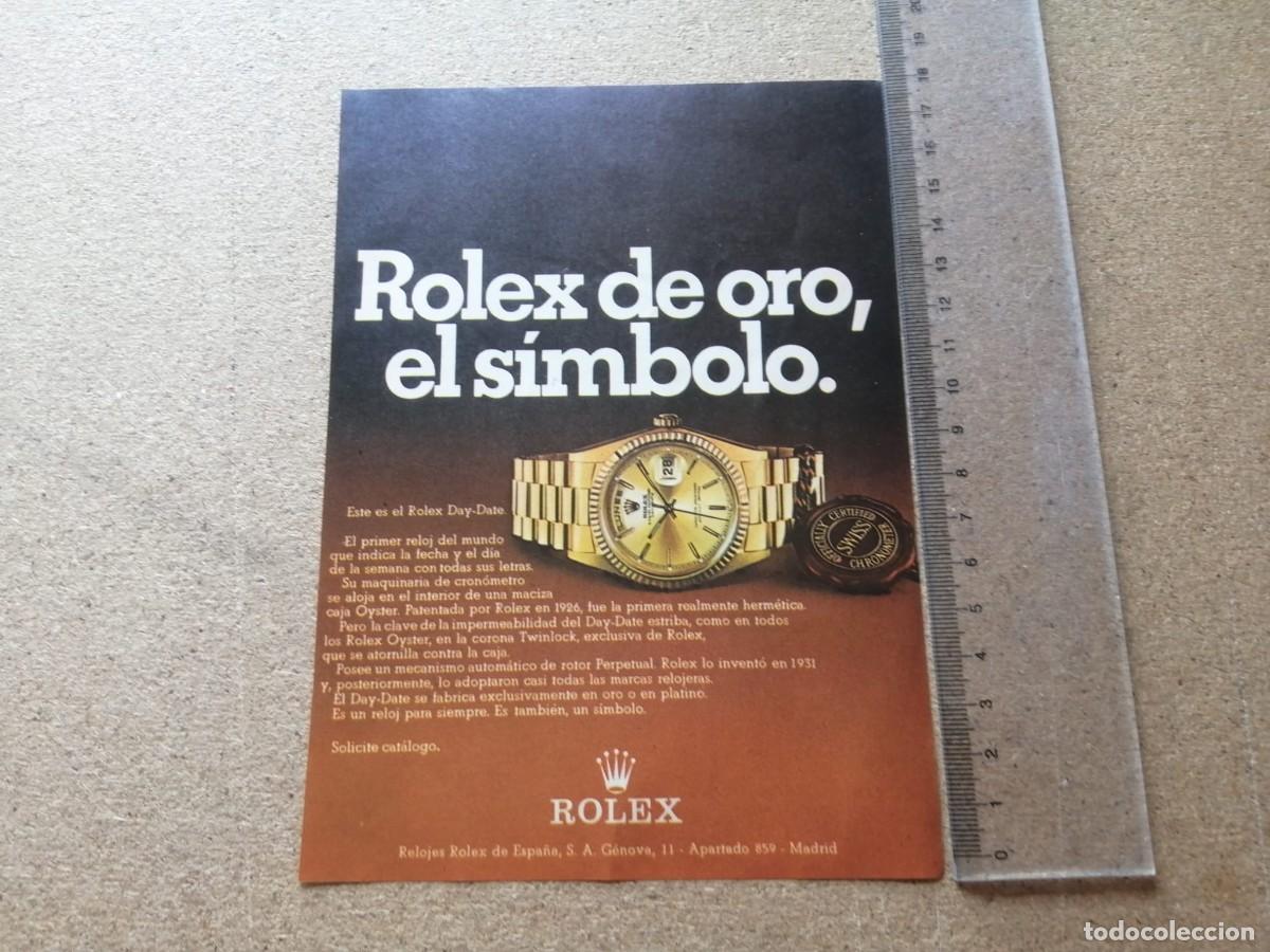 Otros art&iacute;culos de coleccionismo en papel: ANUNCIO. ROLEX......