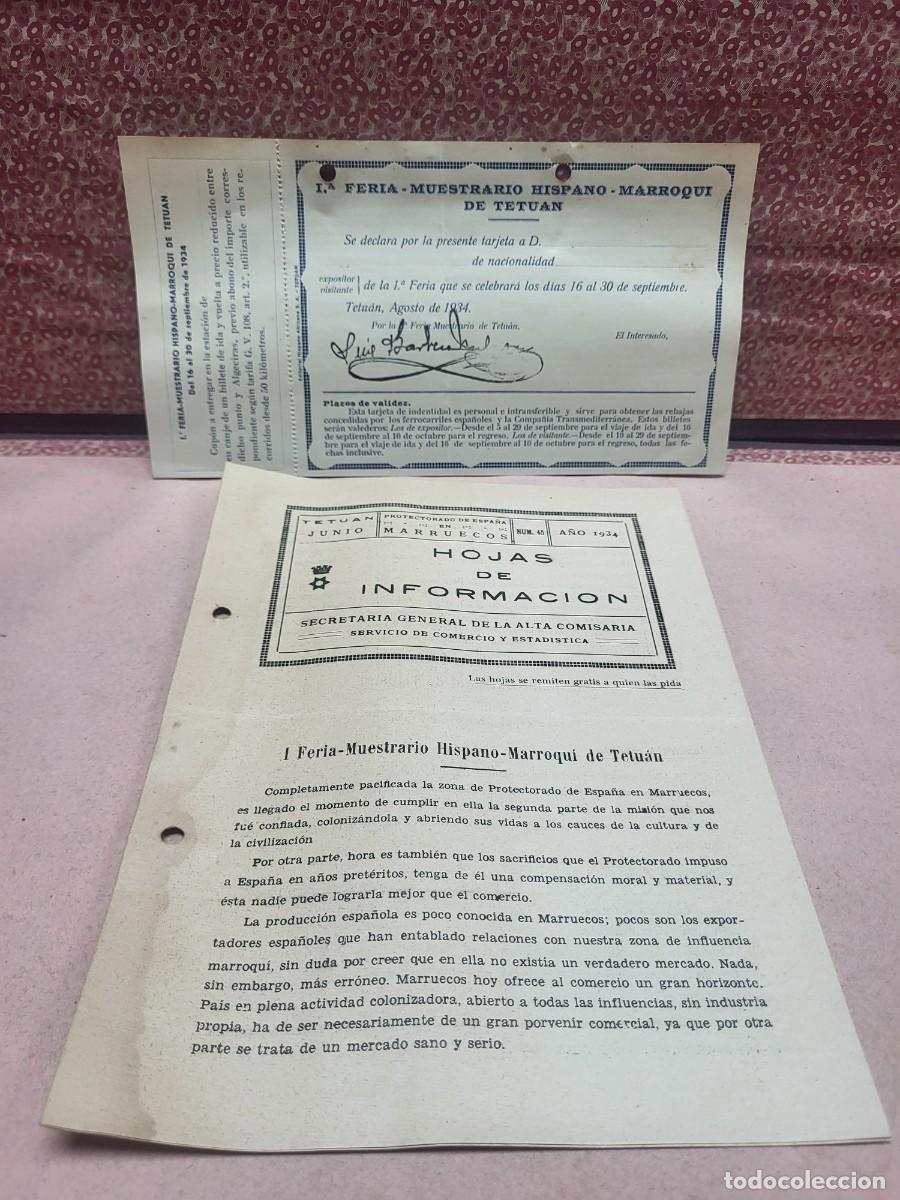 Outros artigos de papel: I FERIA HISPANO MARROQUI TETUAN PROTECTORADO ESPA&Ntilde;OL 1934 TURISMO AGRICULTURA TEXTIL INDUSTRIA
