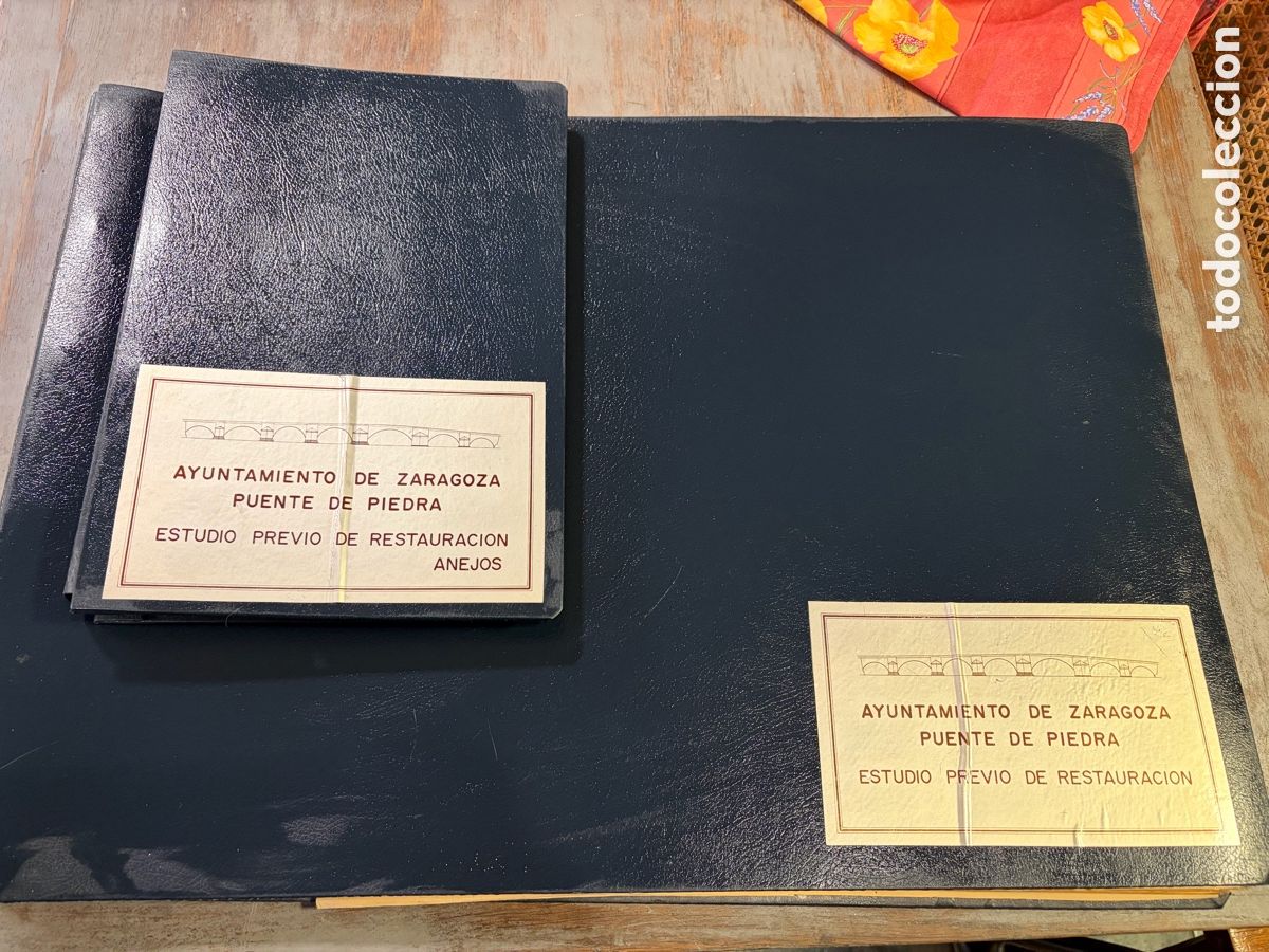 Altri oggetti di carta: ESTUDIO RESTAURACION PUENTE DE PIEDRA , ZARAGOZA, A&Ntilde;OS 80, PLANOS, FOTOS, PRESUPUESTOS.