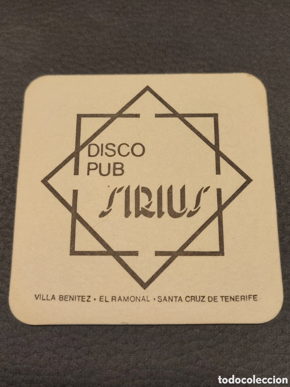 Otros art&iacute;culos de coleccionismo en papel: Posavaso Discoteca PUB Sirius TENERIFE CANARIAS