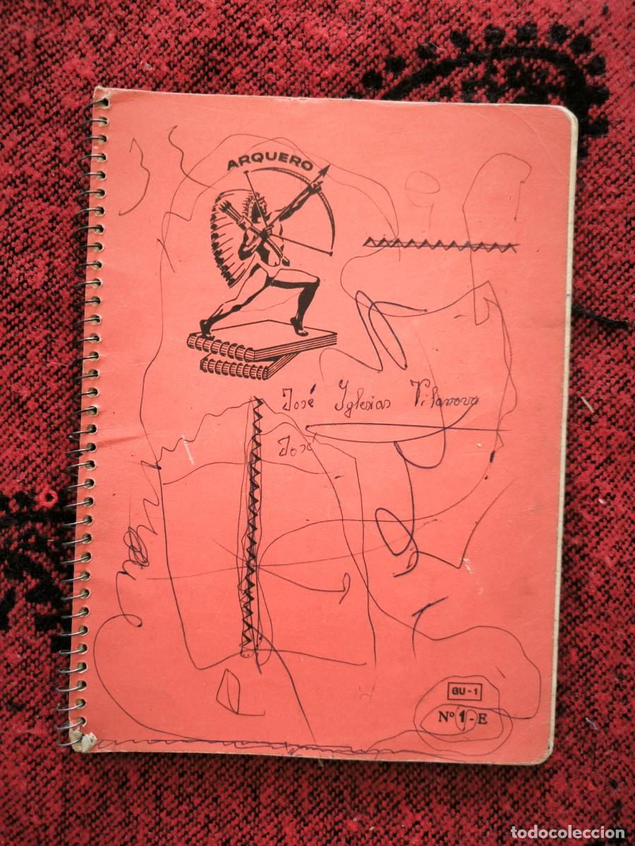 Otros art&iacute;culos de coleccionismo en papel: Cuaderno Escolar Vintage Arquero Espiral Con Apuntes Manuscritos Retro Coleccionismo