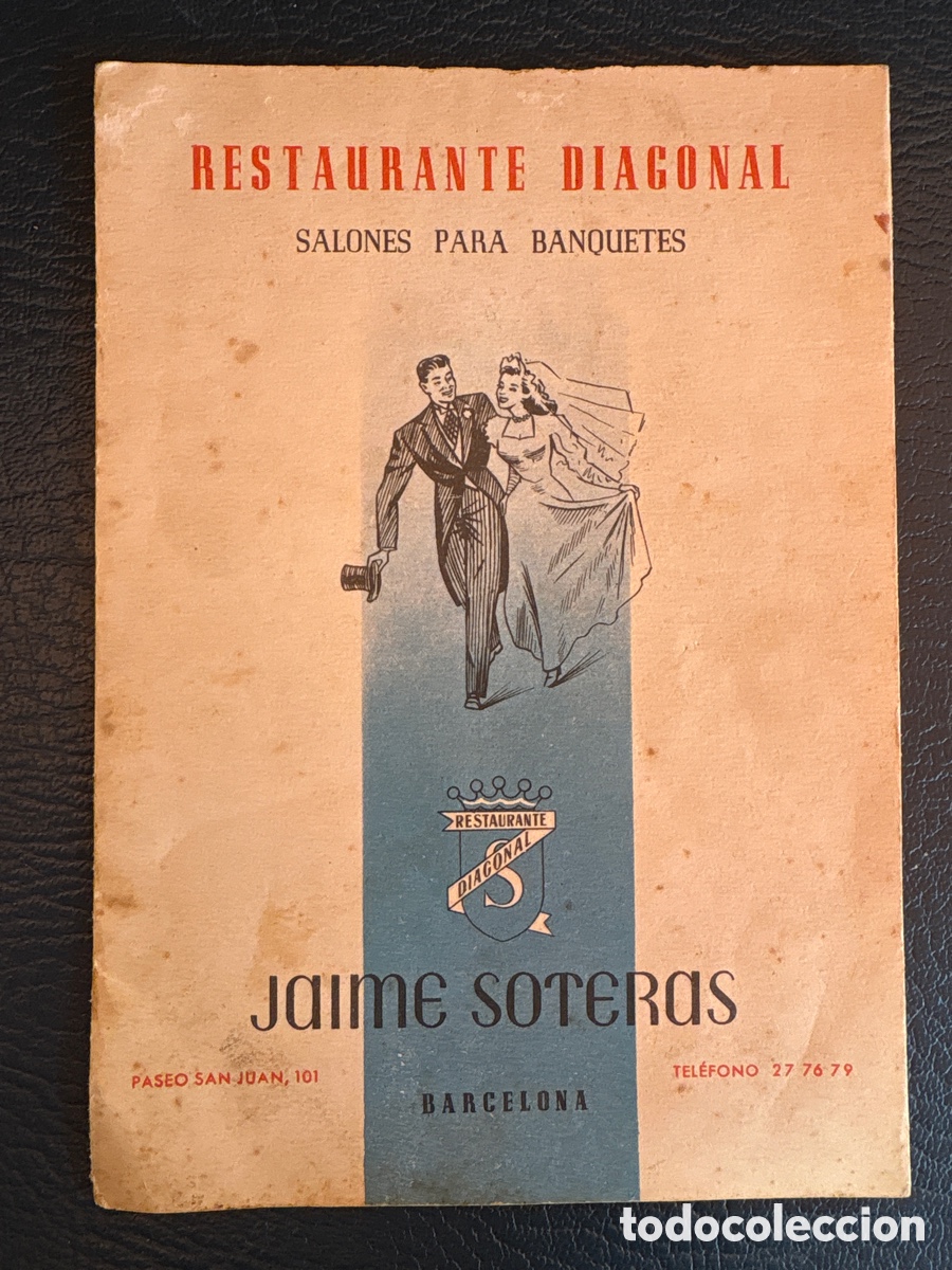 Otros art&iacute;culos de coleccionismo en papel: FOLLETO PUBLICIDAD RESTAURANTE DIAGONAL SALONES PARA BANQUETES ( CHAMPA&Ntilde;A CANALS Y NUBIOLA )