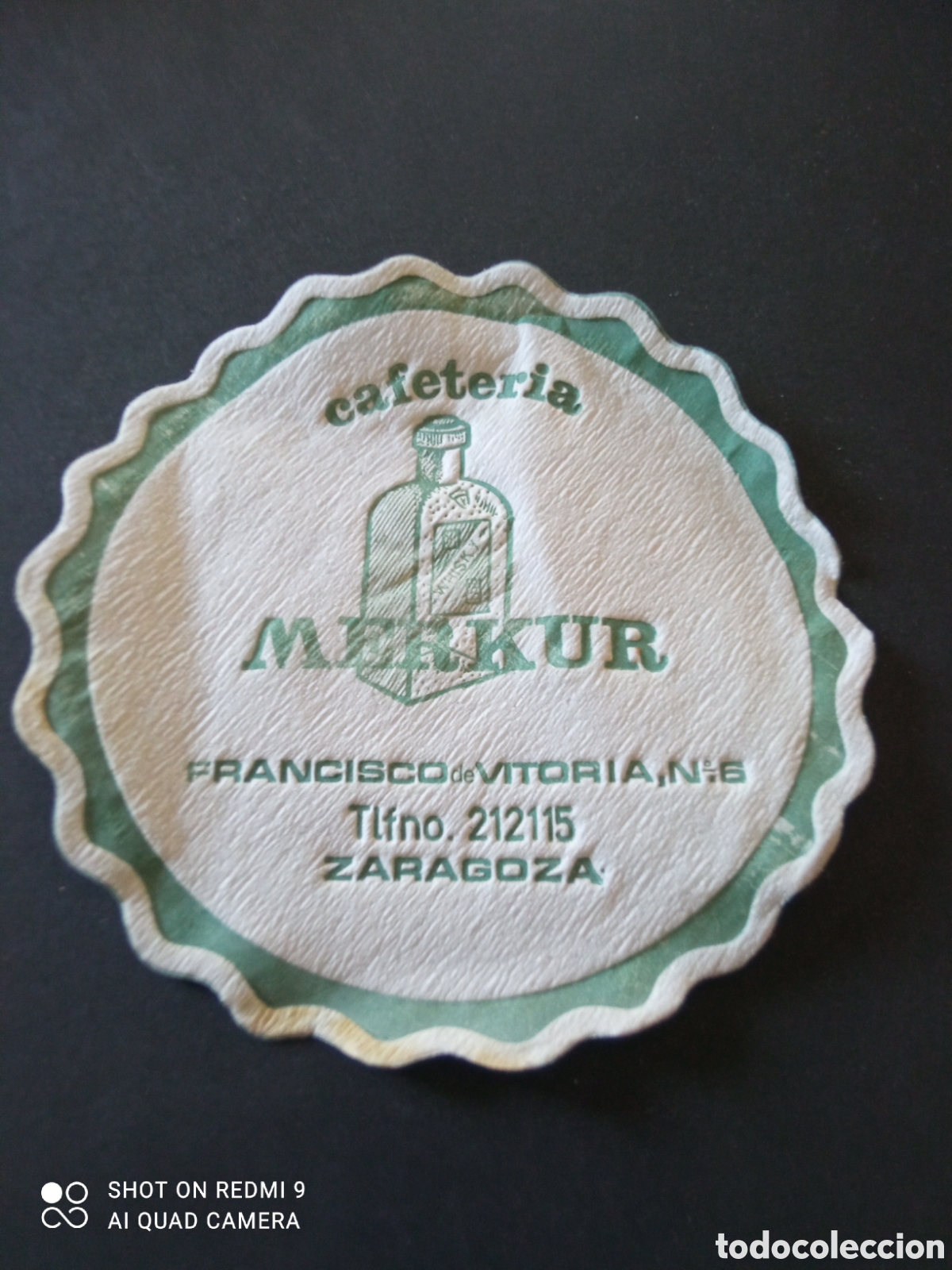 Otros art&iacute;culos de coleccionismo en papel: Posa vasos Cafeter&iacute;a merkur francisco de Vitoria n6 (Zaragoza)