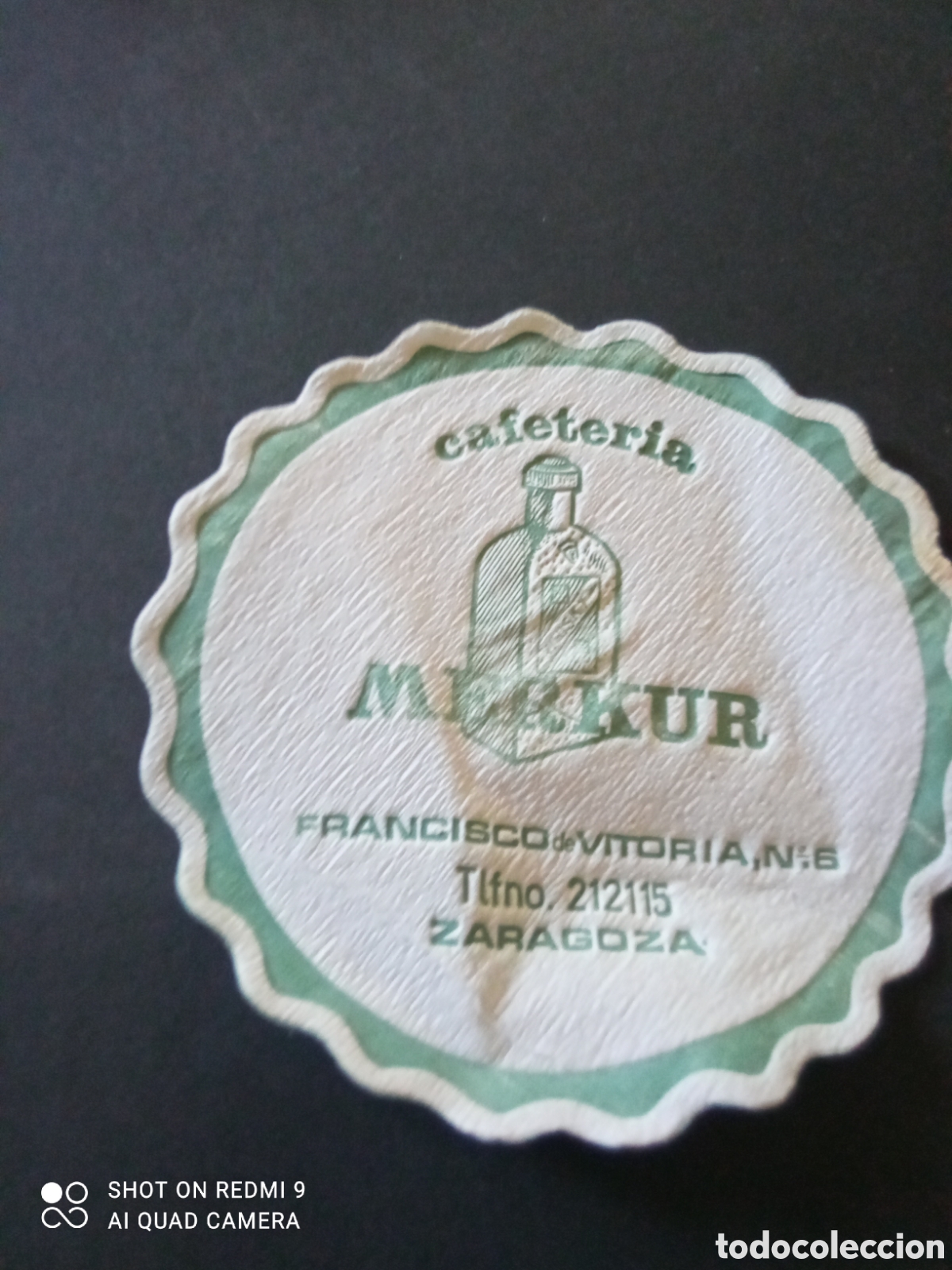 Otros art&iacute;culos de coleccionismo en papel: Posa vasos Cafeter&iacute;a merkur francisco de Vitoria n6 (Zaragoza)