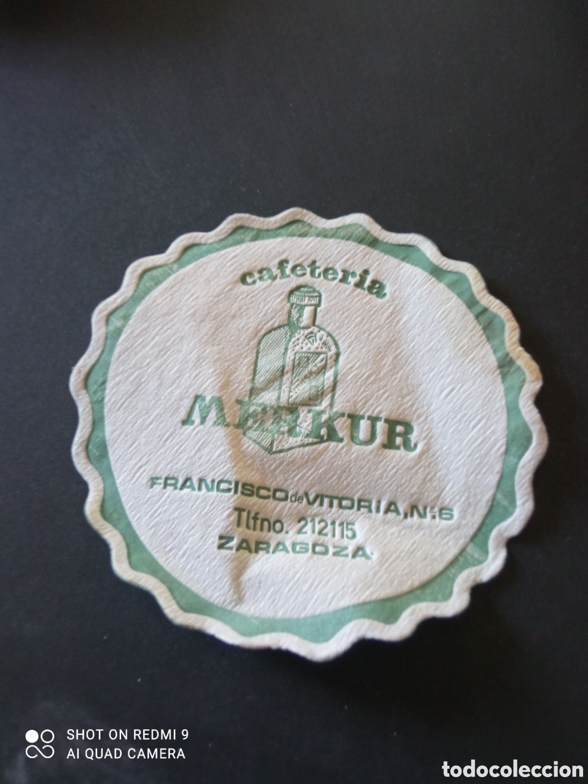 Otros art&iacute;culos de coleccionismo en papel: Posa vasos Cafeter&iacute;a merkur francisco de Vitoria n6 (Zaragoza)