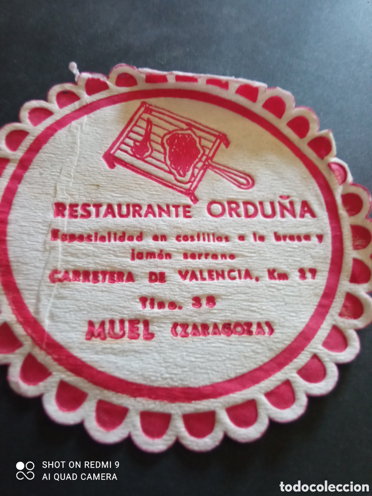 Otros art&iacute;culos de coleccionismo en papel: Posavasos zaragoza restaurante ordu&ntilde;a