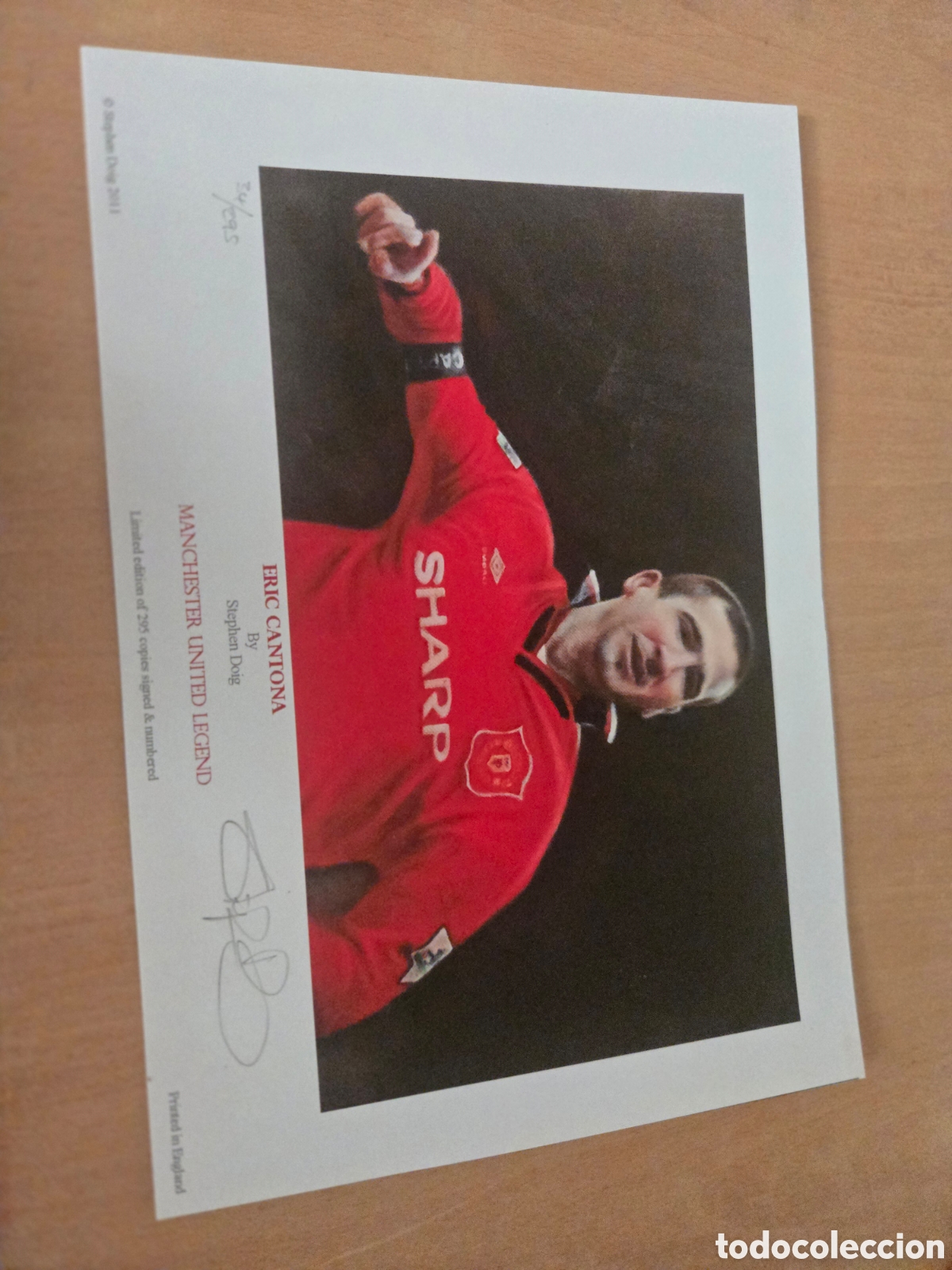 Paper Collecting Others: Foto edici&oacute;n limitada,firmada y numerada de Eric Cardona, leyenda del Manchester United