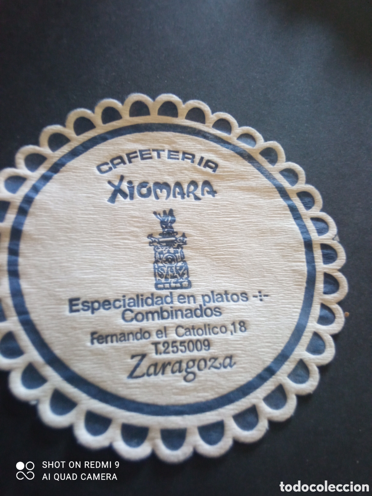Otros art&iacute;culos de coleccionismo en papel: Posavasos zaragoza cafeter&iacute;a xiomara