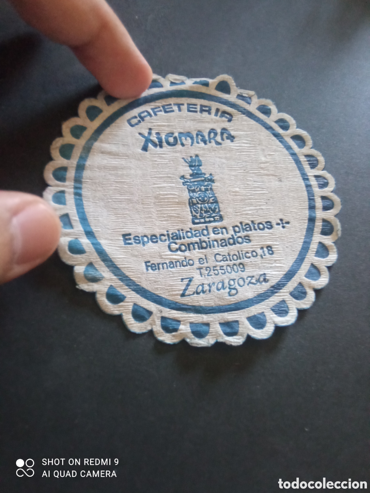 Otros art&iacute;culos de coleccionismo en papel: Posavasos zaragoza cafeter&iacute;a xiomara