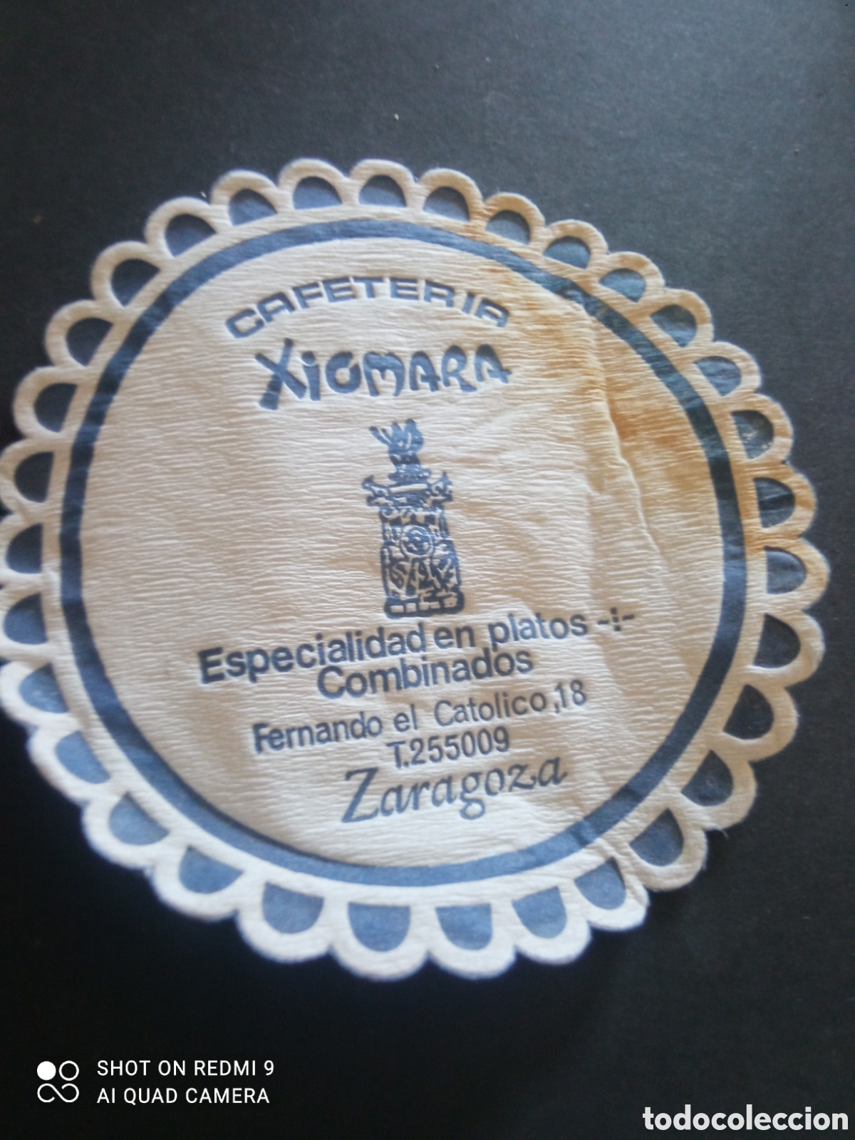 Otros art&iacute;culos de coleccionismo en papel: Posavasos zaragoza cafeter&iacute;a xiomara