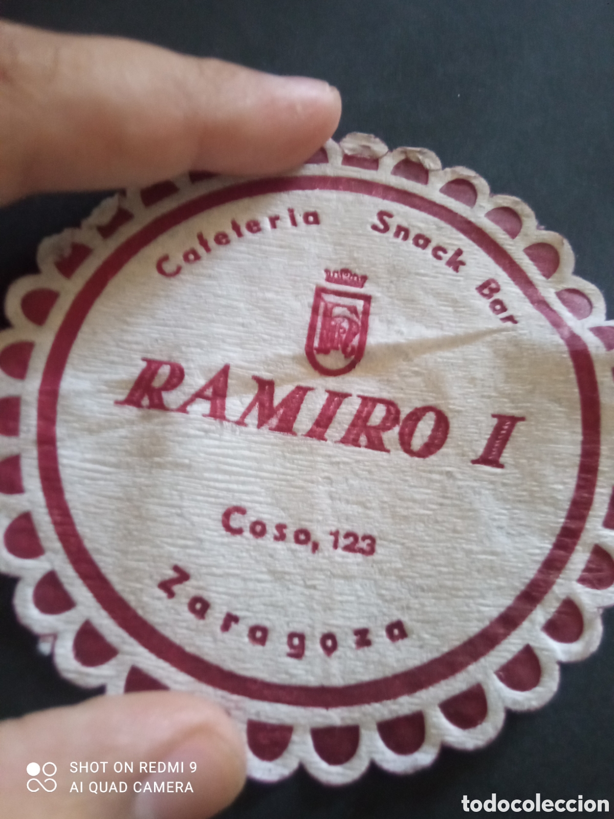 Otros art&iacute;culos de coleccionismo en papel: Posavasos zaragoza cafeter&iacute;a snack bar ramiro 1